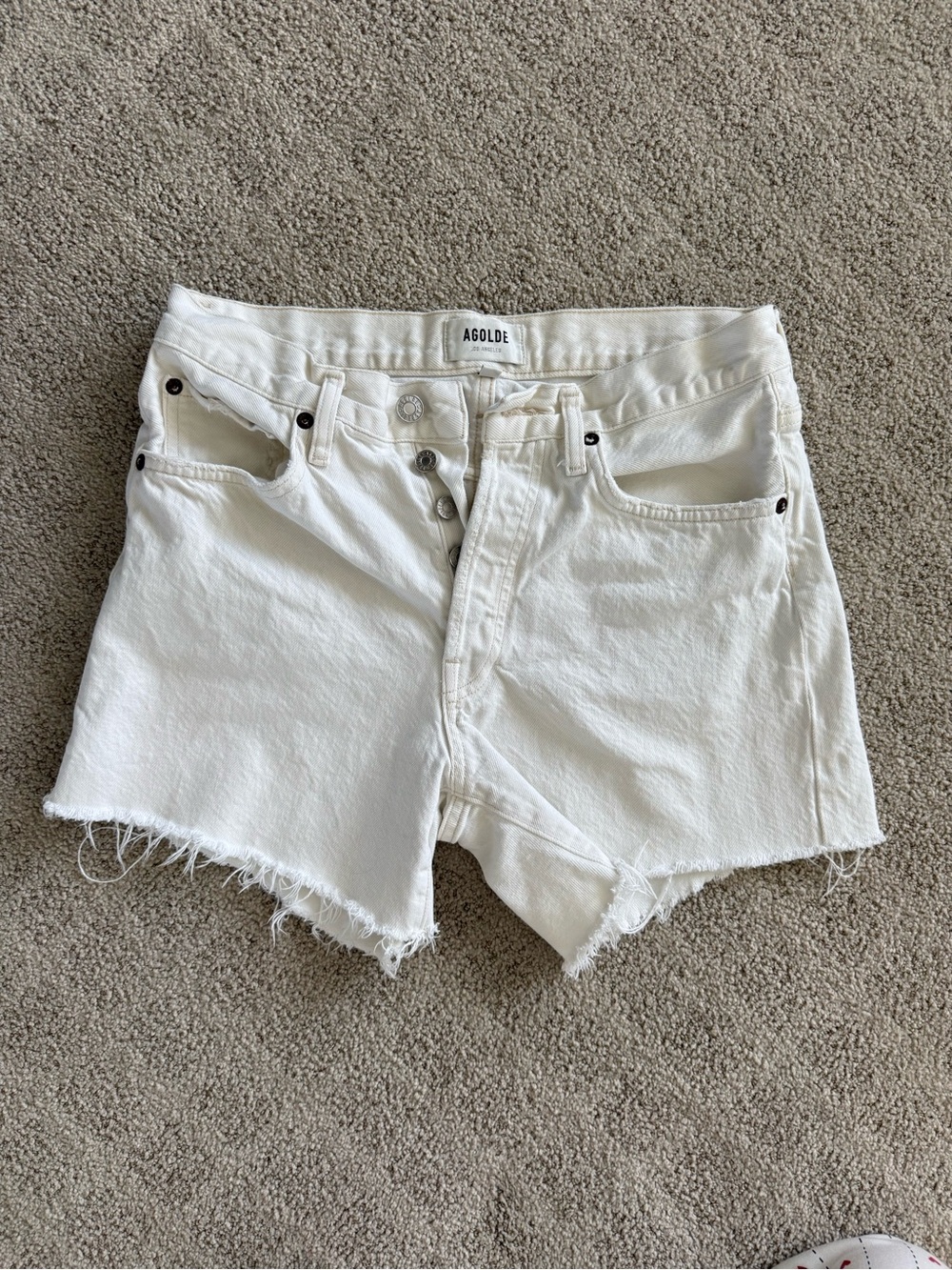 AGOLDE Parker long Denim Cutoff Shorts, size 25